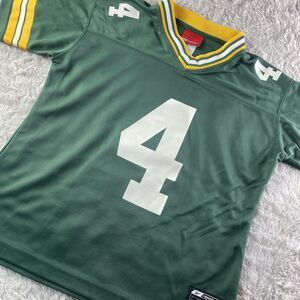 Vintage Brett Favre Jersey Mens Small Green Yellow White Reebok NFL Football